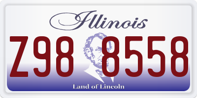 IL license plate Z988558