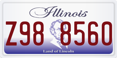 IL license plate Z988560