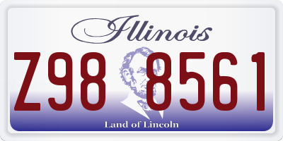 IL license plate Z988561