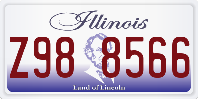 IL license plate Z988566