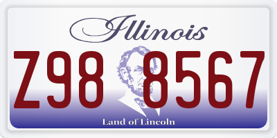 IL license plate Z988567