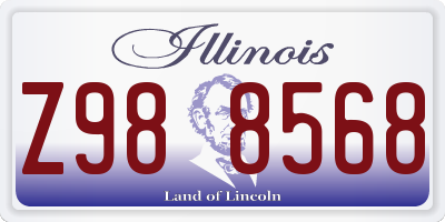 IL license plate Z988568