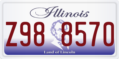 IL license plate Z988570