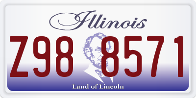 IL license plate Z988571