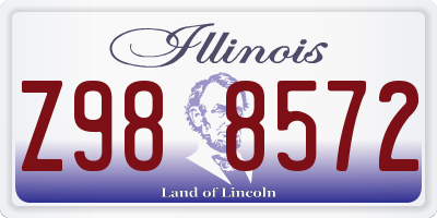 IL license plate Z988572