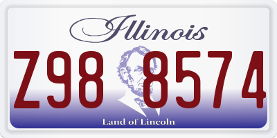 IL license plate Z988574