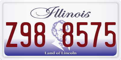 IL license plate Z988575