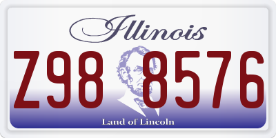 IL license plate Z988576