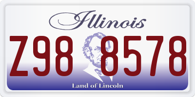 IL license plate Z988578