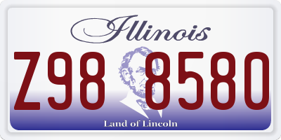 IL license plate Z988580