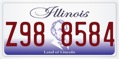 IL license plate Z988584