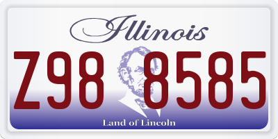 IL license plate Z988585