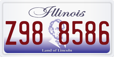 IL license plate Z988586