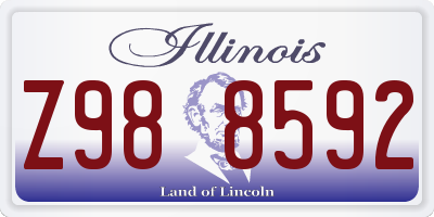 IL license plate Z988592