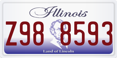 IL license plate Z988593