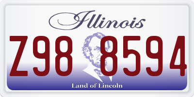 IL license plate Z988594