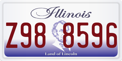 IL license plate Z988596