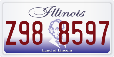 IL license plate Z988597