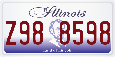 IL license plate Z988598