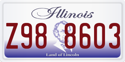 IL license plate Z988603