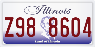 IL license plate Z988604