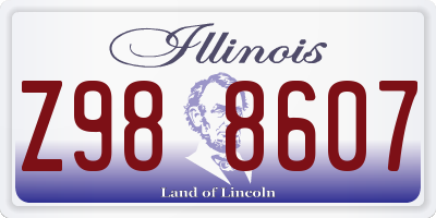 IL license plate Z988607