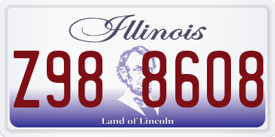 IL license plate Z988608