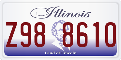 IL license plate Z988610