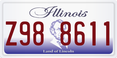 IL license plate Z988611