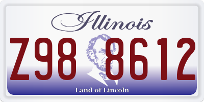 IL license plate Z988612