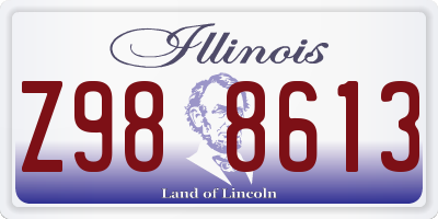 IL license plate Z988613