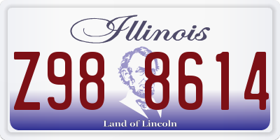 IL license plate Z988614