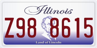 IL license plate Z988615