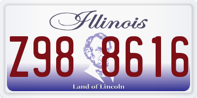 IL license plate Z988616