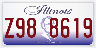 IL license plate Z988619