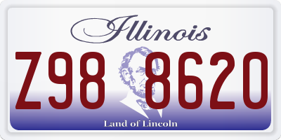 IL license plate Z988620