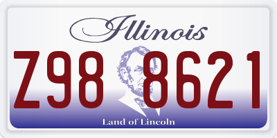 IL license plate Z988621