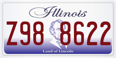 IL license plate Z988622