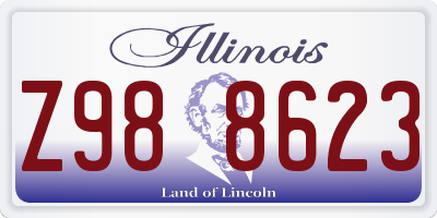 IL license plate Z988623