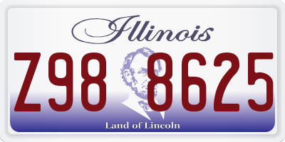 IL license plate Z988625