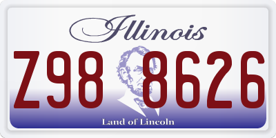 IL license plate Z988626