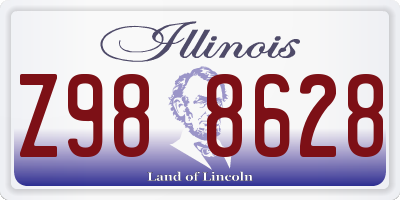 IL license plate Z988628