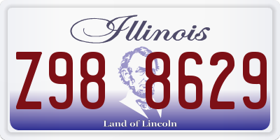 IL license plate Z988629