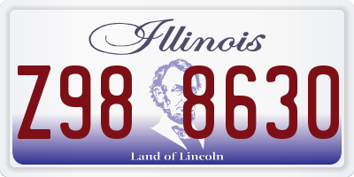 IL license plate Z988630