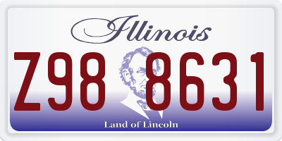 IL license plate Z988631