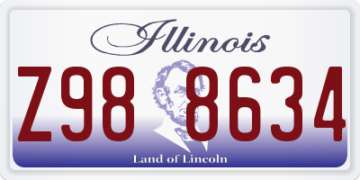 IL license plate Z988634