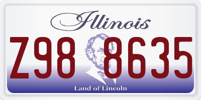 IL license plate Z988635