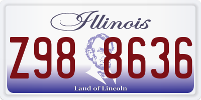 IL license plate Z988636