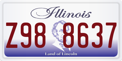 IL license plate Z988637