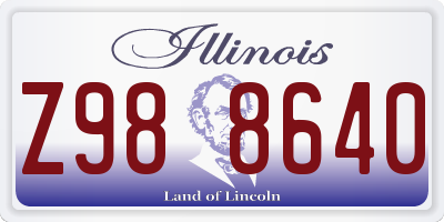 IL license plate Z988640